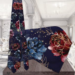 Burgundy Navy Floral Symphony Wedding Tie<br><div class="desc">Neck Ties for Tuxedo Royale by Leonbience. A symphony of watercolor florals in deep navy blue and burgundy with gold leafing and gold splotches make the perfect tie for a luscious navy burgundy wedding.</div>