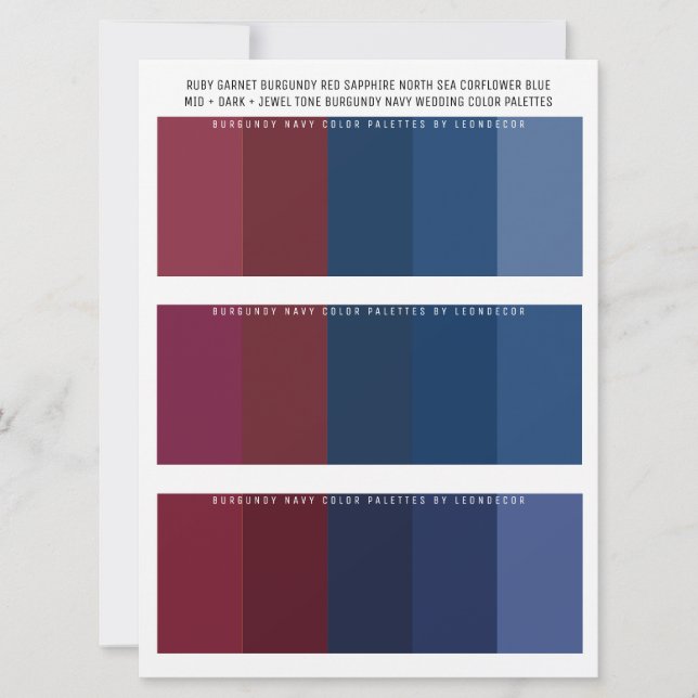 Burgundy Navy & Jewel Tone Wedding Color Palettes (Front)