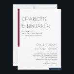 Burgundy Navy Minimalist Simple Fall Wedding Invitation<br><div class="desc">This wedding invitation features navy blue and burgundy lines in minimalist style with serif font. The deep, rich shades of burgundy/marsala is perfect for a fall or winter wedding theme and blush adds delicacy and sweetness to the décor. The navy blue balances felinity of blush color and this whole look...</div>