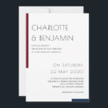 Burgundy Navy Minimalist Simple Fall Wedding Invitation<br><div class="desc">This wedding invitation features navy blue and burgundy lines in minimalist style with serif font. The deep, rich shades of burgundy/marsala is perfect for a fall or winter wedding theme and blush adds delicacy and sweetness to the décor. The navy blue balances felinity of blush color and this whole look...</div>