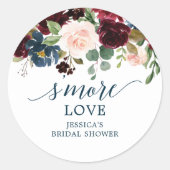 Burgundy Navy S'More Love - Favor Stickers (Front)