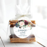 Burgundy Navy S'More Love - Favor Stickers<br><div class="desc">Use this lovely s'more love stickers on tasty bundles of s'more favors! Easy to edit the name and event. Great for baby showers,  bridal showers and weddings!

See the entire Burgundy Navy collection for more matching items!</div>