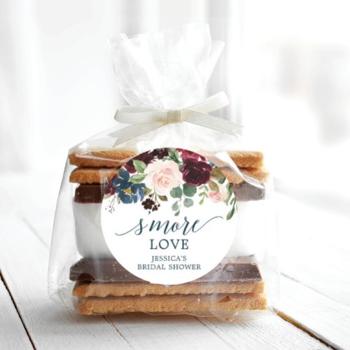 Burgundy Navy SMore Love _ Favor Stickers