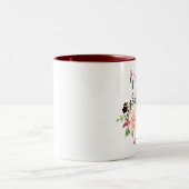 Burgundy navy watercolor floral bridesmaid Two-Tone coffee mug (Center)