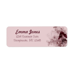 Burgundy Neon Mushrooms Label