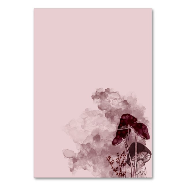 Burgundy Neon Mushrooms  Table Number (Front)