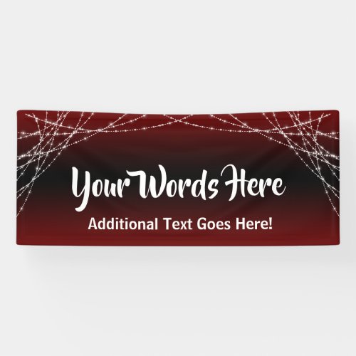 Burgundy Ombre  Light Strings Add Your Own Text Banner