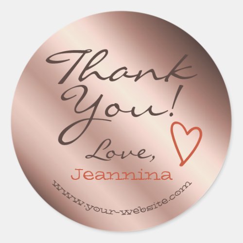 Burgundy Ombre Thank You Labels Heart Symbol Name