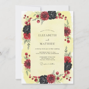 Burgundy Opulent Gothic Wedding Invitation