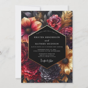 Burgundy Opulent Nocturne Wedding Invitation