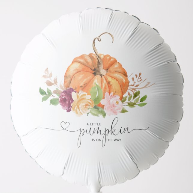 Burgundy orange fall little pumpkin balloon (Front)