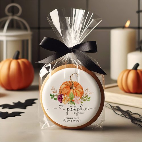 Burgundy orange fall little pumpkin sugar cookie