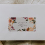 Burgundy Orange Floral | Beige RSVP Address labels<br><div class="desc">These burgundy orange floral | beige RSVP address labels are perfect for your rustic boho blush, dark green, and gold garden wedding. Design features a wreath or bouquet of minimalist watercolor peach, dusty rose, purple, and light pink florals along with copper, evergreen, yellow, and rust-colored greenery. The flowers in this...</div>