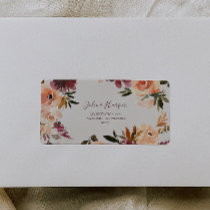 Burgundy Orange Floral | Beige RSVP Address labels