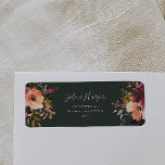 Burgundy Orange Floral Green Return Address Label<br><div class="desc">These burgundy orange floral | green return address labels are perfect for your rustic boho blush, dark green, and gold garden wedding. Design features a wreath or bouquet of minimalist watercolor peach, dusty rose, purple, and light pink florals along with copper, evergreen, yellow, and rust-colored greenery. The flowers in this...</div>