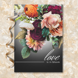 Burgundy Orange Floral Love is in Bloom Shower Invitation