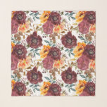 Burgundy Orange Rustic Autumn Watercolor Floral Scarf<br><div class="desc">Burgundy Orange Rustic Autumn Fall Watercolor Floral Wedding Acessories Scarves Wraps features a botanical watercolor floral pattern in burgundy and orange on a white background. Perfect for weddings,  bridesmaids,  birthday gift for Mom,  Grandmother,  friends and more. Designed by ©Evco Studio www.zazzle.com/store/evcostudio</div>