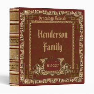 Burgundy Ornate Genealogy 3 Ring Binder