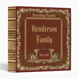 Burgundy Ornate Genealogy 3 Ring Binder