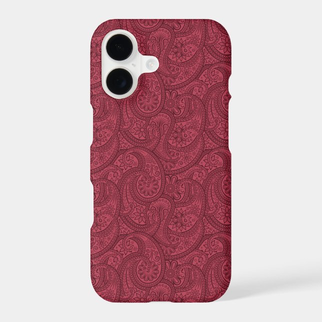 Burgundy Paisley Case-Mate iPhone Case (Back)