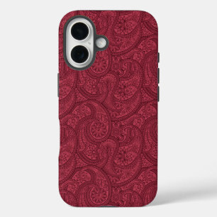 Burgundy Paisley iPhone 16 Case
