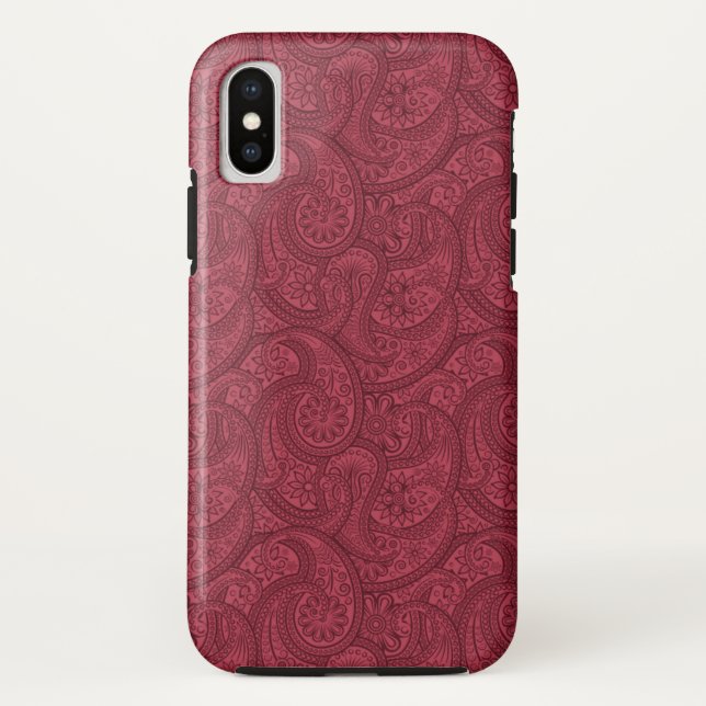 Burgundy Paisley Case-Mate iPhone Case (Back)
