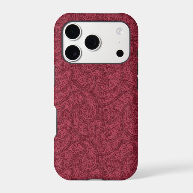 Burgundy Paisley iPhone Case (Back)