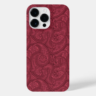 Burgundy Paisley iPhone 14 Pro Max Case