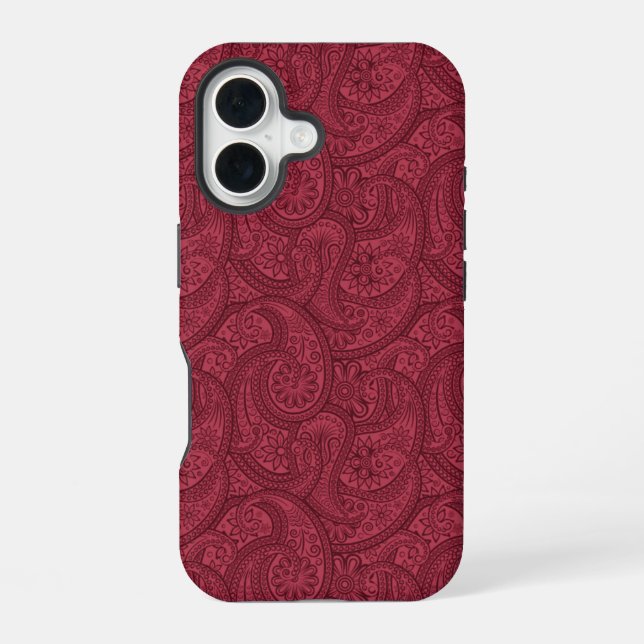 Burgundy Paisley iPhone Case (Back)