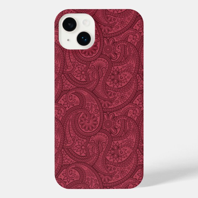 Burgundy Paisley iPhone Case (Back)