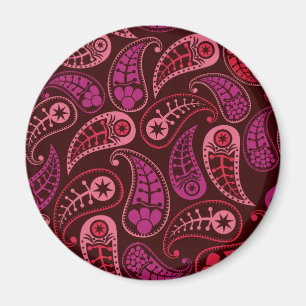 Burgundy Paisley Magnet