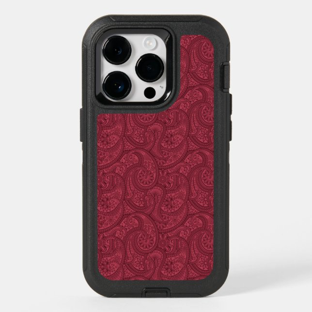 Burgundy Paisley Otterbox iPhone Case (Back)