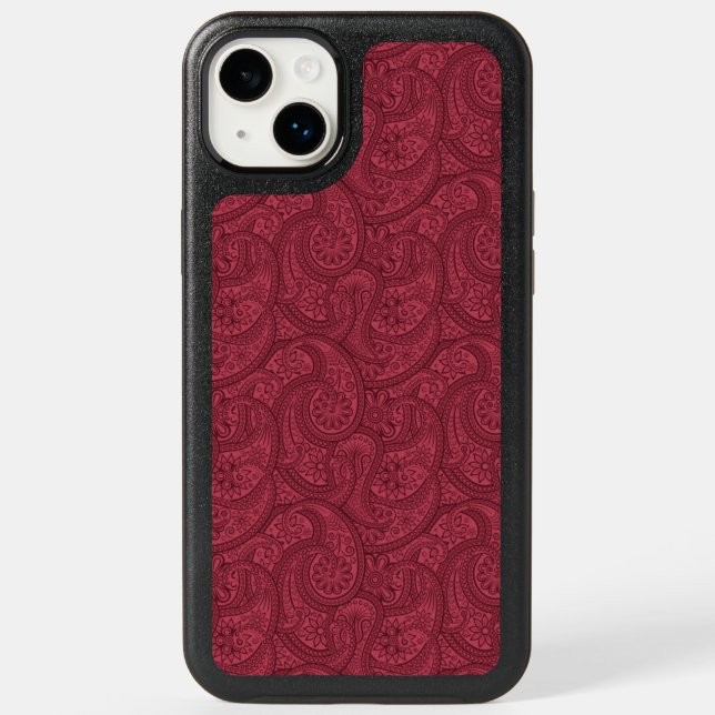 Burgundy Paisley Otterbox iPhone Case (Back)