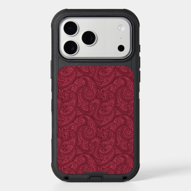 Burgundy Paisley Otterbox iPhone Case (Back)
