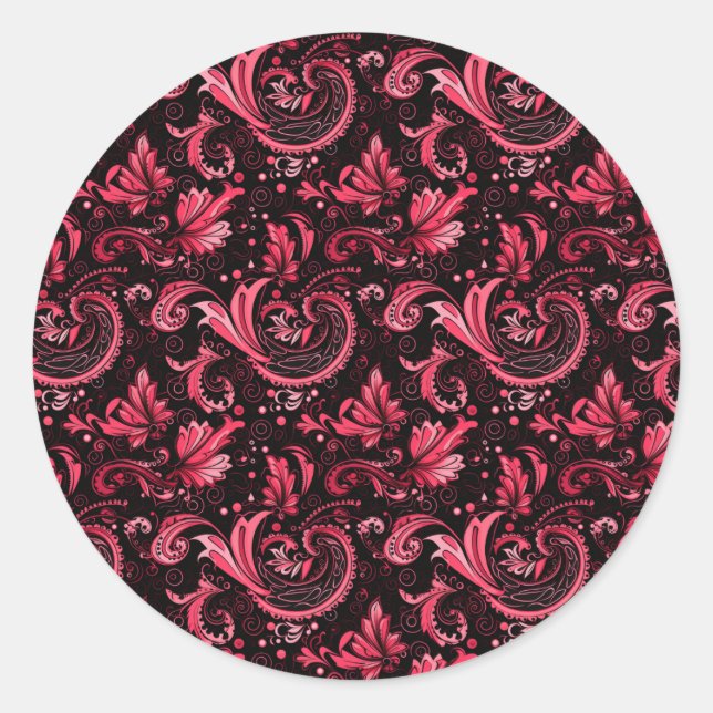 Burgundy Paisley Stickers (Front)