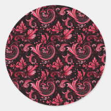 Burgundy Paisley Stickers