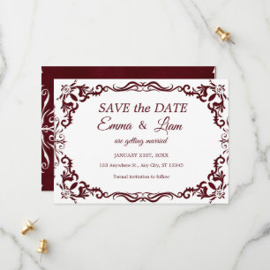 Burgundy Papel Picado Mexican Wedding  Save The Date