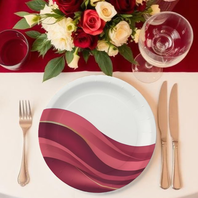 Burgundy Paper Plates (Burgundy and Ivory Paper Plates)