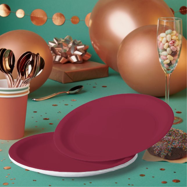 Burgundy Paper Plates (Multi)