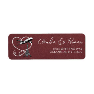 Burgundy Paris Passport Label