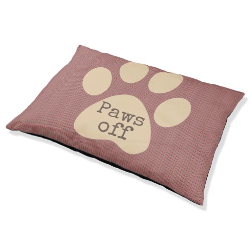 Burgundy Paw Print Paws Off Striped Pet Bed