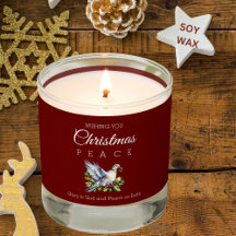 Burgundy Peace Dove Christian Christmas Photo  