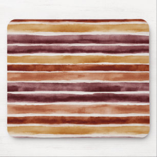 Burgundy Peach Orange Red Stripes  Mouse Pad
