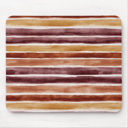 Burgundy Peach Orange Red Stripes  Mouse Pad