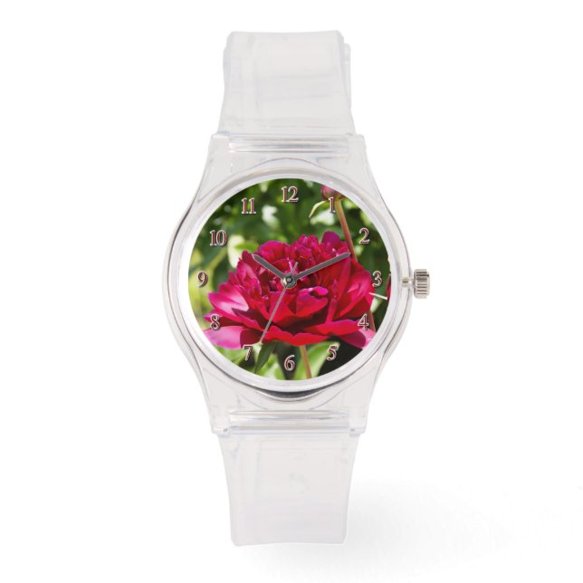 Burgundy peony watch (Front)