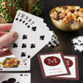 Burgundy Personalized Monogram and Name Playing C Playing Cards (In Situ)