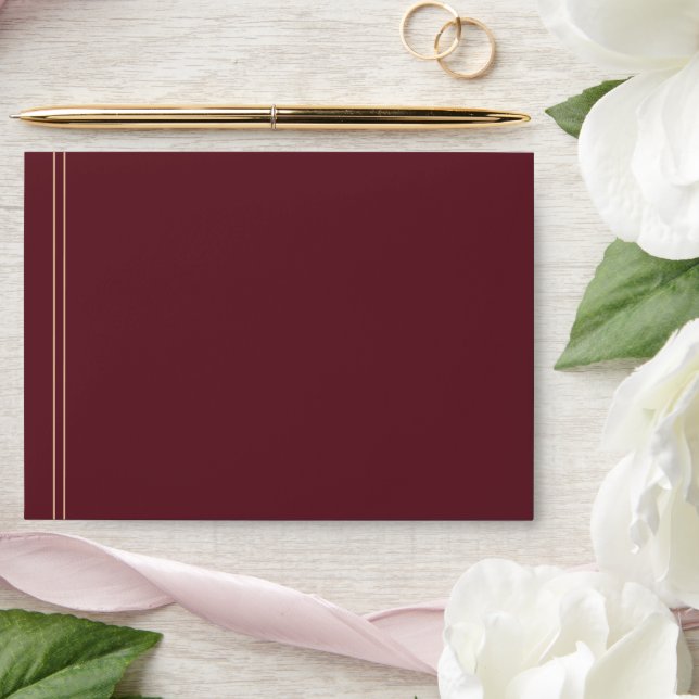 Burgundy Personalized Return Address Wedding Envelope (Wedding)