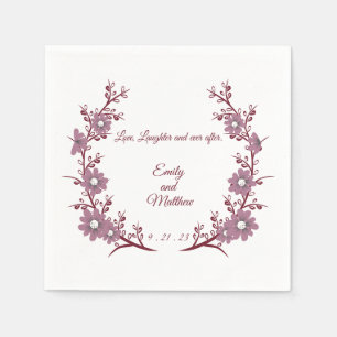 Burgundy Personalized wedding napkins