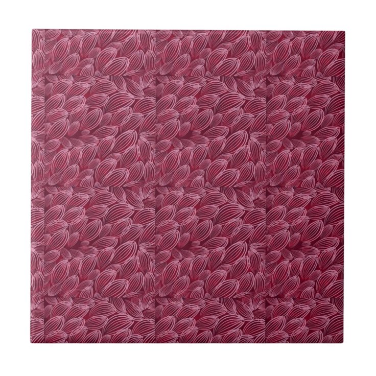 Burgundy Petals Pattern Ceramic Tile Zazzle