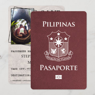 Burgundy Philippines Passport Save The Date